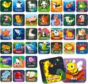 Hebayy 36 Pair Animal Matching Memory Game Flash Cards for Toddler, Preschool, Kindergarten and Home. Erasable, Fun & Fast, Travel Friendly, Skill Building. Boyut 2" x 2"(2 x 5 cm)