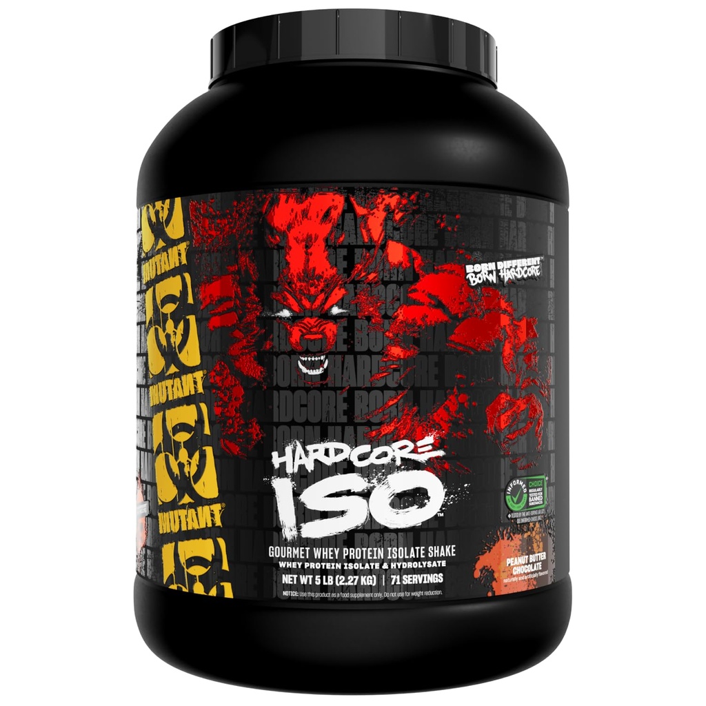 Mutant ISO Cerrahı Whey Protein Isolate Toz Yasası Yeniden Keşfetmek, Kas, Bulk ve Güçlü, 5 lb - Peanut Butter Chocolate