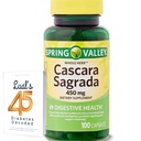 Cascara Sagrada 450 mg. Spring Valley Cascara Sagrada 450mg 100 Kont, Whole Herb Cascara Sagrada Digestive Health Diyetary Supplement Capsules Luall's 45 Diyabet Decoded