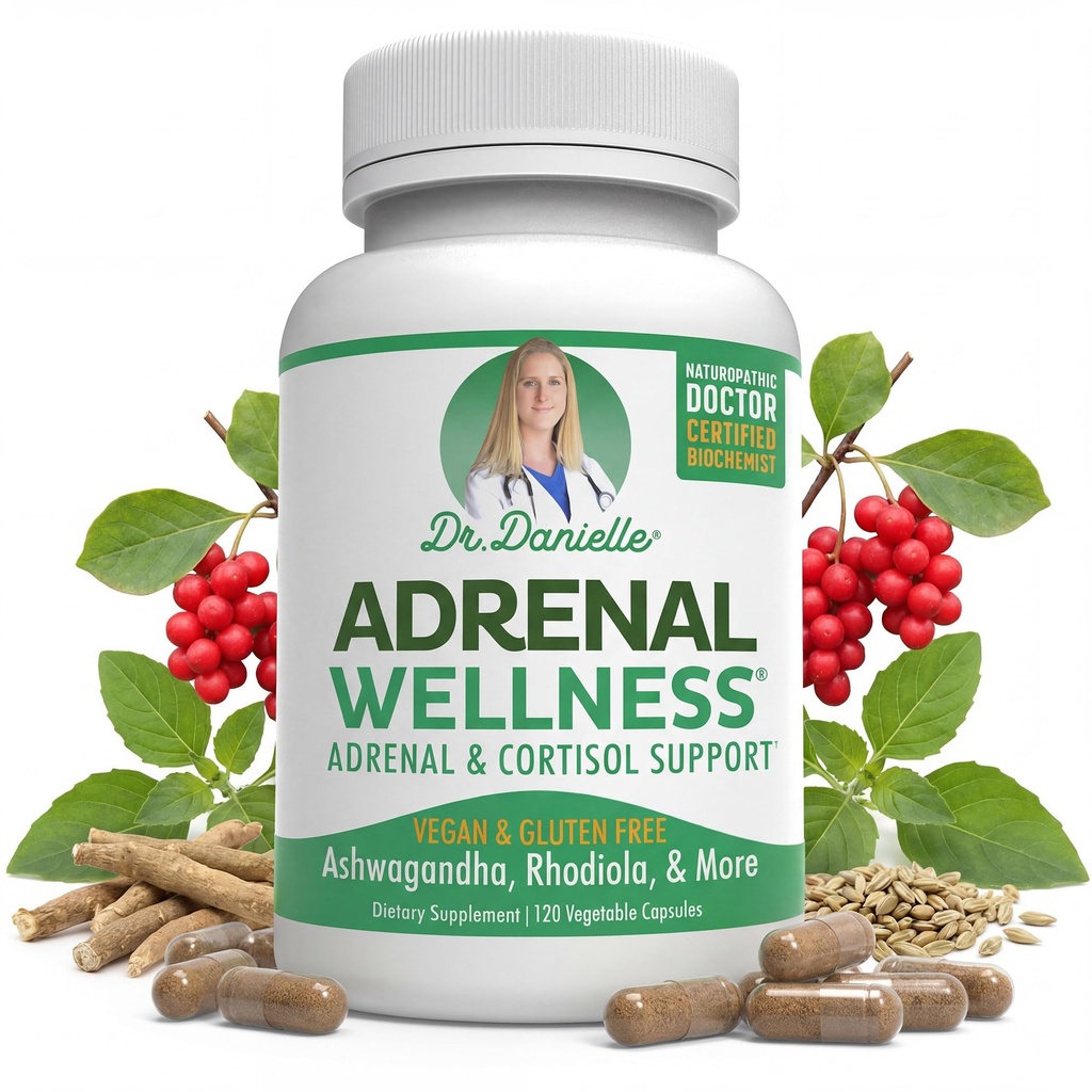 Adrenal Wellness Ashwagandha & More - Organik Zihin, Dr. Danielle tarafından Vücut Desteği, 120 Capsules