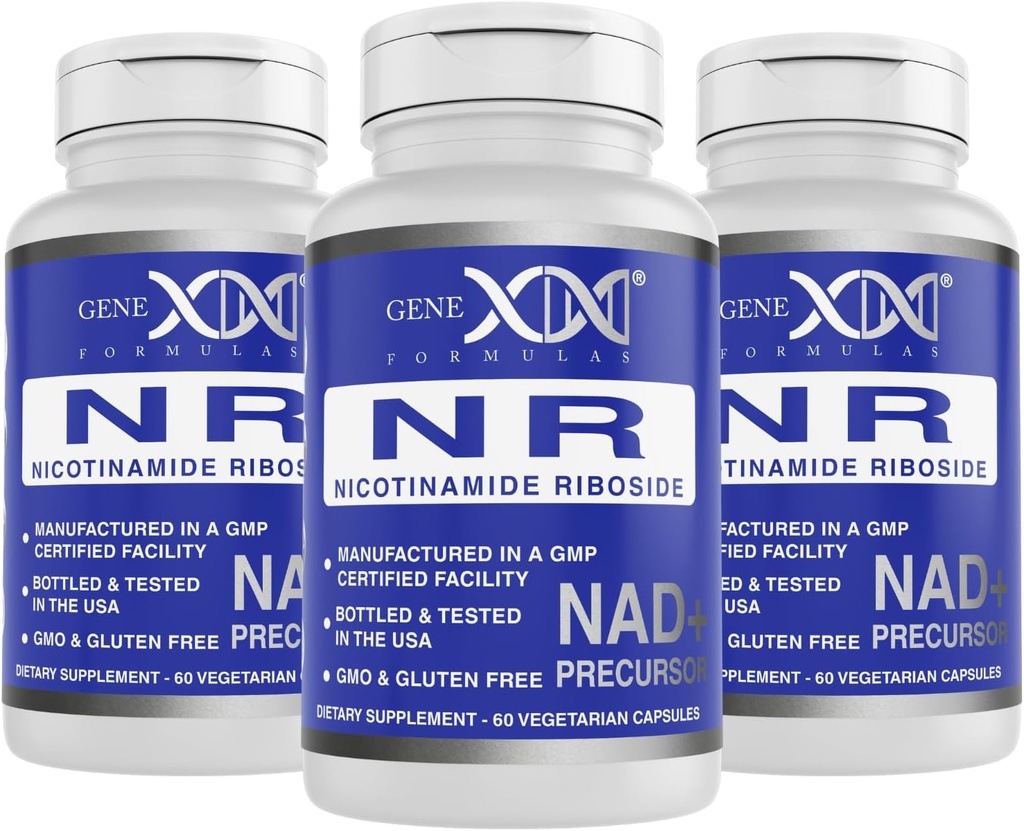 Genx Formulas NR Nicotinamid Riboside 300 mg (3 Pack) NAD+ Sağlıklı Ağlama için Precursor - GMP-Cerrec, Non-GMO, Gluten-Free, Vegetarian