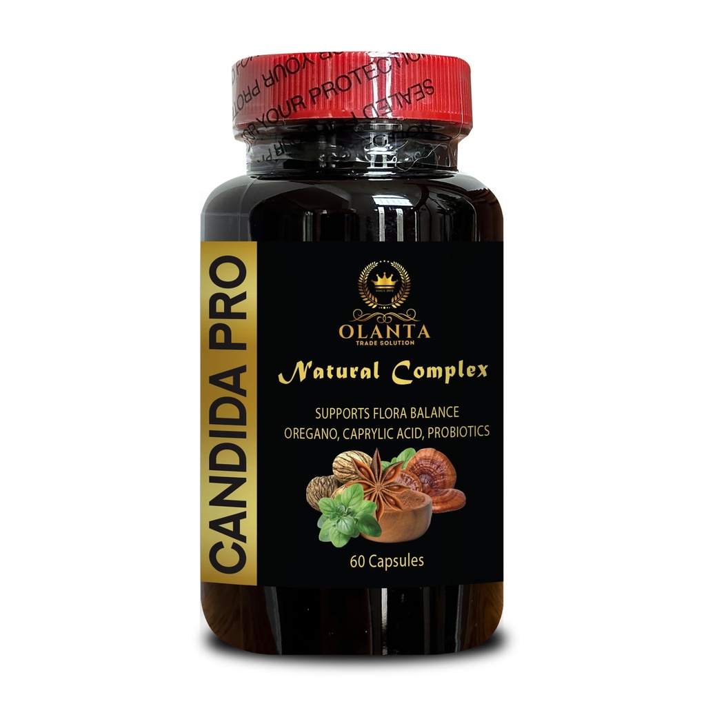 Candida PRO Kompleksi - Gut Health, Oregano Leaf Supplement, Candida Cleanse Gut ve Kolon Desteği, Immune Support - 1 Şişe 60 Capsules