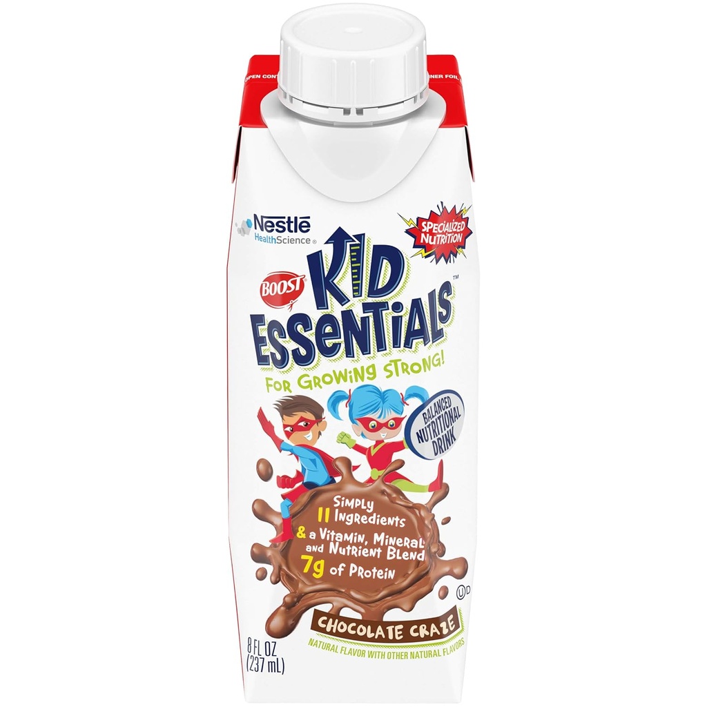 BOOST Kid Essentials Balanced Nutritional Drink for Children, Chocolate Craze, 8 fl oz (Pack of 16)