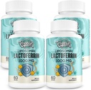 Liposomal Lactoferrin 1000 mg Diyet - Maximized Lactoferrin - Colostrum'da bir bileşik - Demir Aborpsiyon ve Immune Function Lactoferrin Supplements for Yetişkinler, 60 Softgels (4 Şişe)
