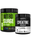 Jacked Factory NITROSURGE Pre Workout Supplement (Mavi Raspberry) Kre Büyüme için Monohidrat Toz 150g, Artan Güç, Geliştirilmiş Enerji