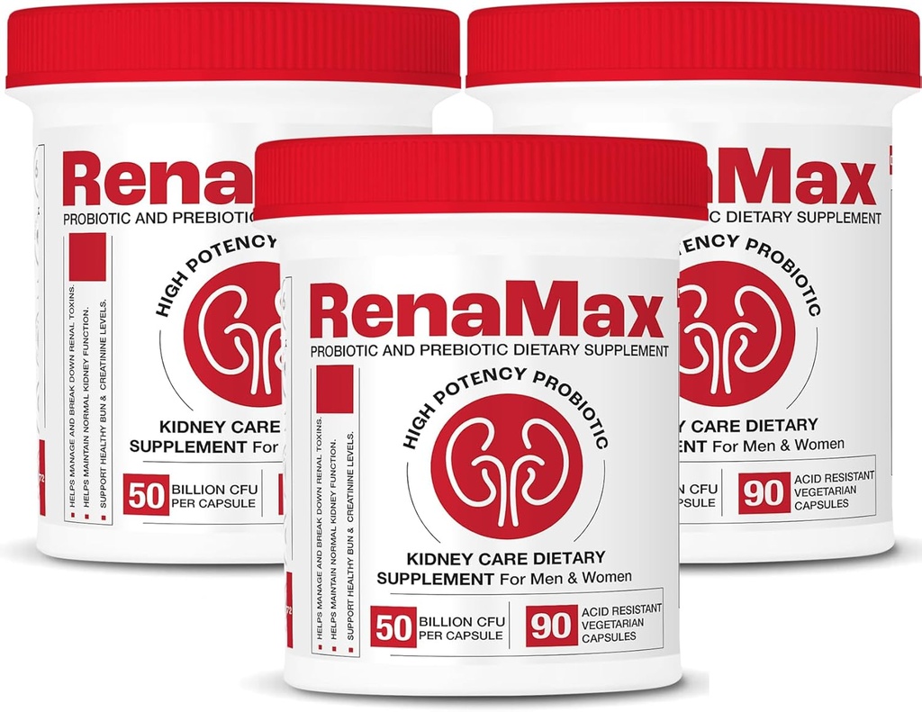 Capsule Kidney Restores & Kidney Care Supplement - Probiyotik & Prebiyotik Supplement to Support Normal Kidney Function - 50 Milyar CFU per Capsule - Made in U.S.A (270 Caps (3 Pack)