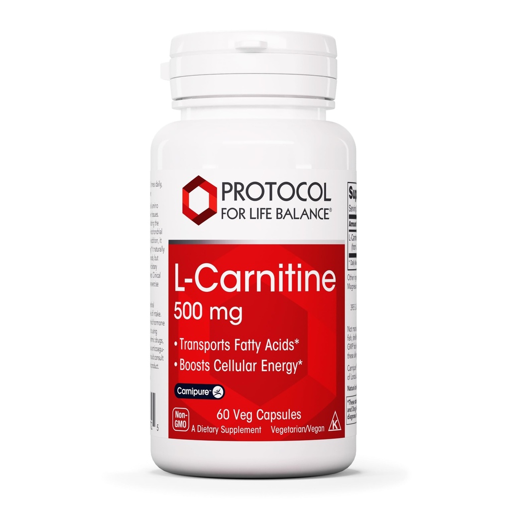Yeni BALANCE L-Carnitine 500 mg - Hücre Enerji Metabolism - Egzersiz Performansı, Kurtarma - 60 Veg Caps