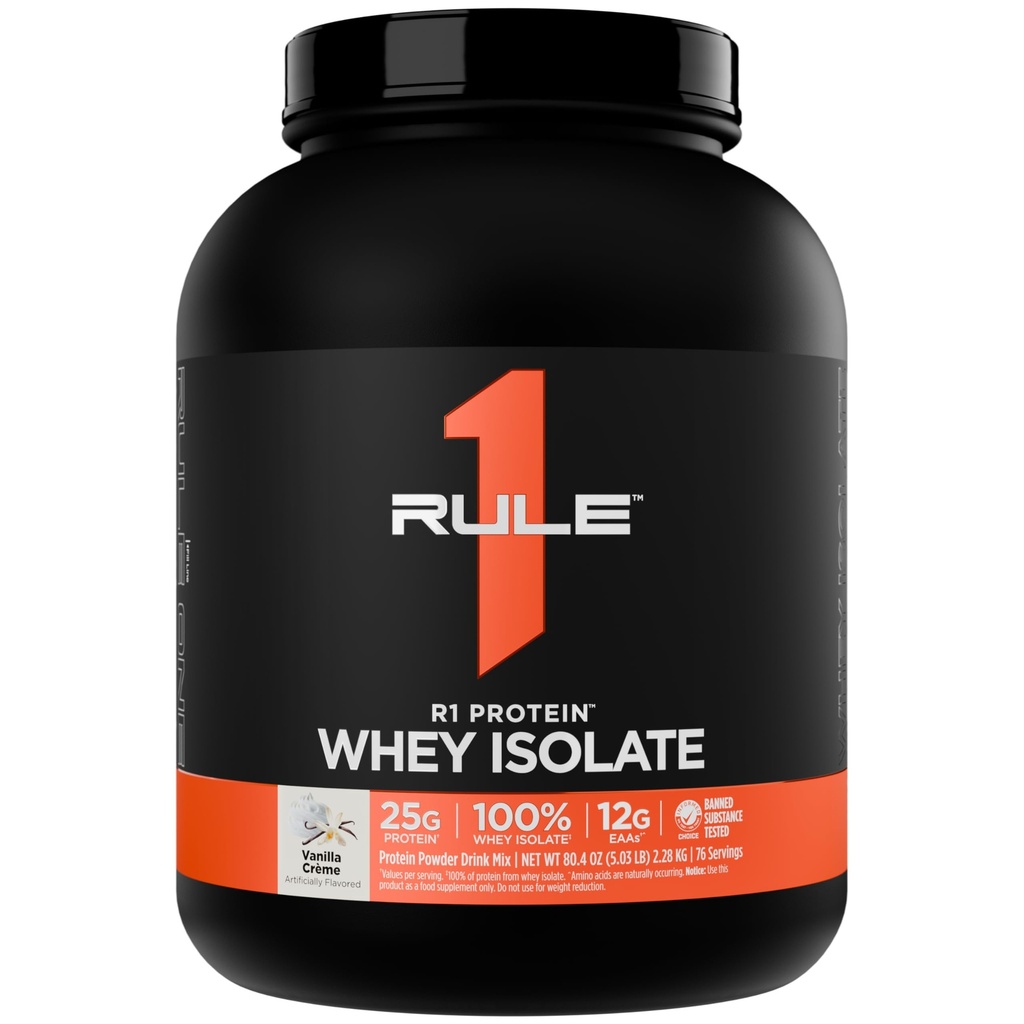 Kural 1 R1 Protein Whey Isolate - 25g protein & 6g BCAA, Workout Recovery (5 Pounds*, Vanilla Creme) için izolasyonlu ve Hydrolyzed Kaynaklardan Özel olarak