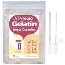 Boyut 0 Boş Gelatin Capsules ile 2 Micro Spoons - 100 Kont Boş Clear Capsule - Ron Pill Capsules for Tozs Supplements için