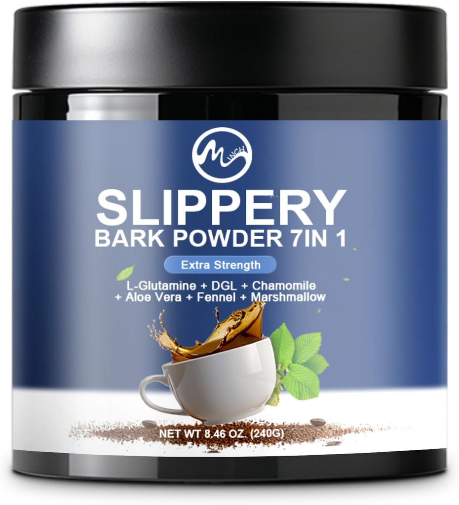 Terpery Elm, Organik Terpery Elm Bark Toz L-Glutamine, DGL, Chamomile, Aloe Vera, Fennel, Marshmallow, Natural Herbs for Soothing Throat & Digestive Support, 40 Hizmetler