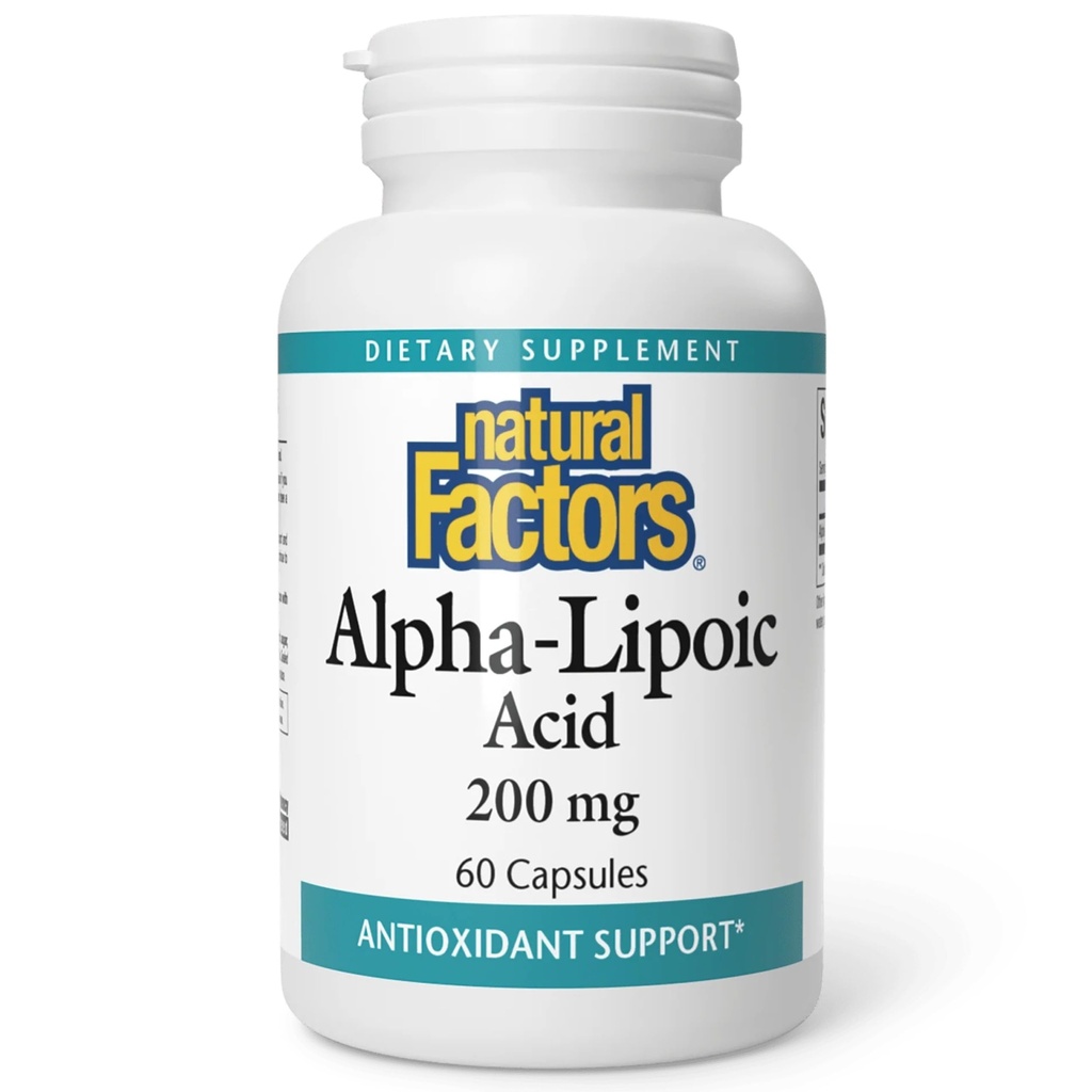 Doğal Faktörler Alfa-lipoik Asit 200 mg Capsules, 60-Kırık