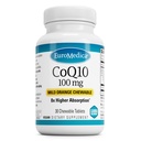 EuroMedica CoQ10 100 mg - Hücre Enerji Desteği Tamamı - Yüksek Apsiyon CoQ10 Chewable Supplement - Sağlıklı Ağlama ve Beyin Sağlığı - 30 Chewable Tabletler