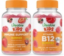 Lifeable Immune Support Kids + Vitamin B12 Kids, Gummies Sche - Great Tasting, Vitamin Supplement, Gluten Free, GMO Free, Chewable Gummy