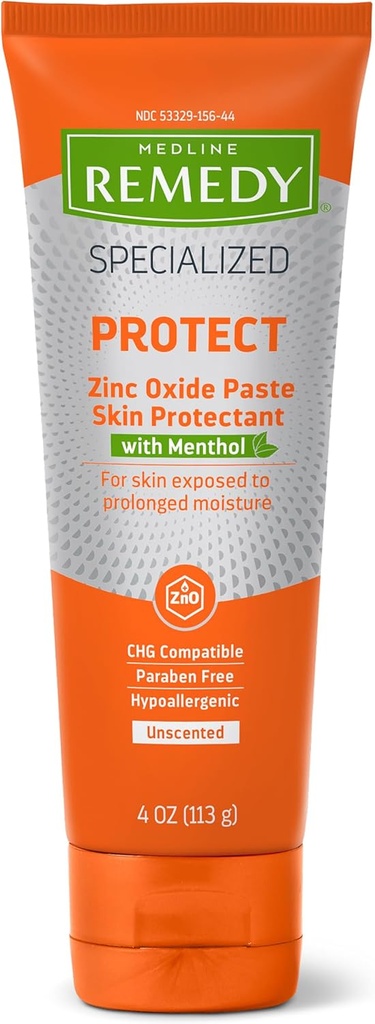 Medline Remedy Menthol (4 oz Tube) ile özelleştirilmiş, Teşviksiz, Calamine, Incontinence Care, Diaper Rash, Wetness Protection, hipoallergenic, Paraben Free, Yetişkinler, Soothing