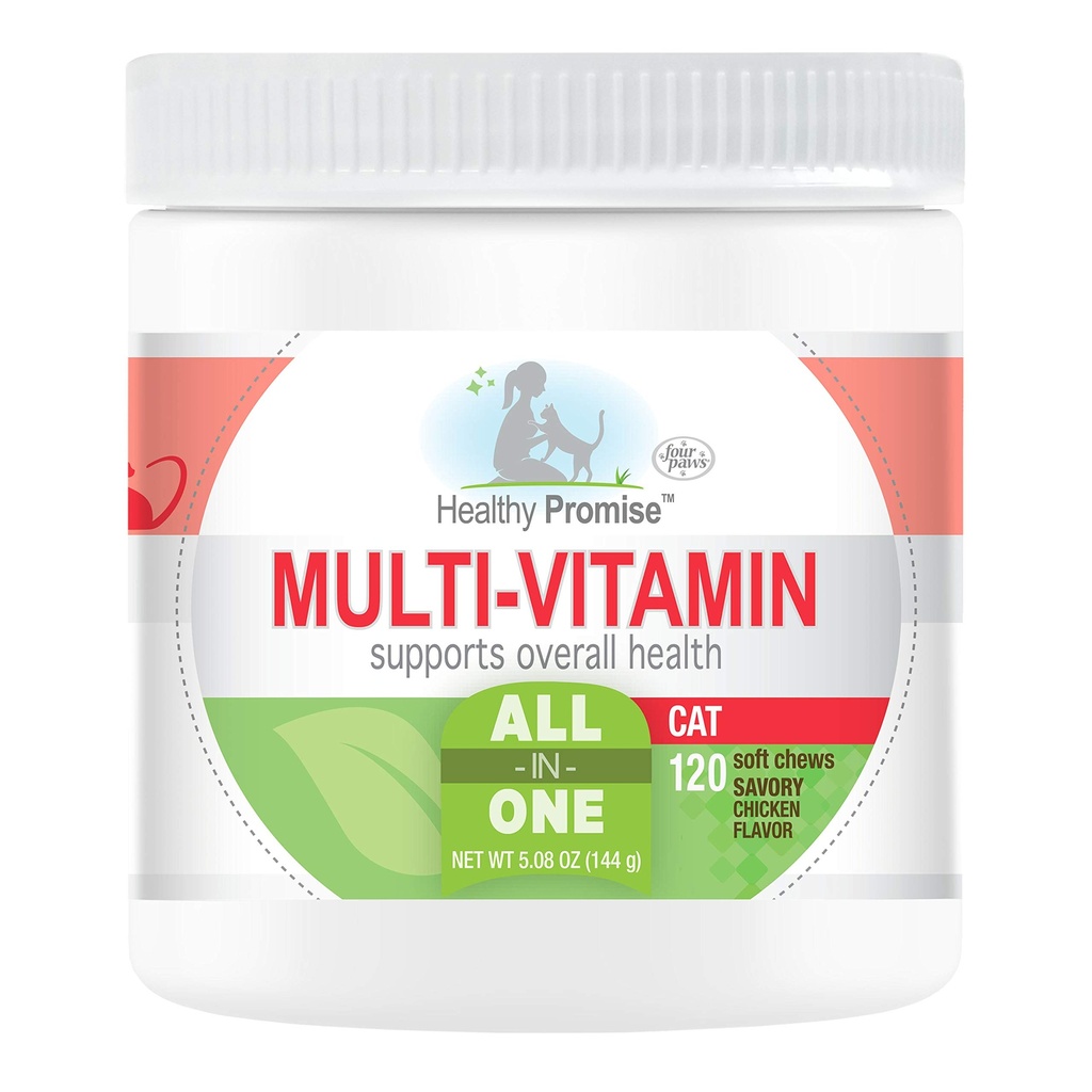 Dört Paws Sağlıklı Söz Cat Multivitamin Yumuşak Chews 120 Kont