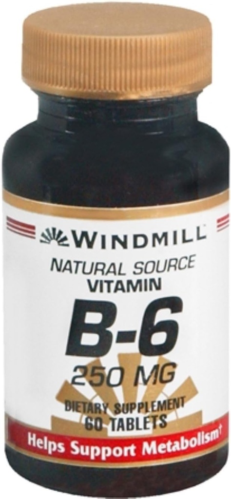 Windmill Vitamin B-6 250 mg Tablet 60 Tabletler (Pack of 2)
