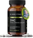 Mt. Angel Vitamins - Zinc Citrate 50mg - Zinc 50 mg Citrate Chelate - Natural Zinc Supplements Made in USA - 60 Vegetarian Tablets