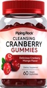 Piping Rock Cranberry Gummies | 60 Kont | Kadınlar ve Erkekler için Temizler | Cranberry Mango Flavor | Vegan, Non-GMO, Gluten Free