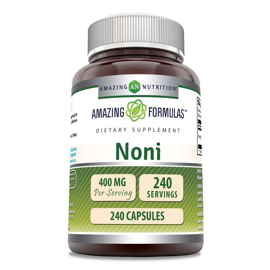 İnanılmaz Formulas Noni 400 Mg hizmet başına | 240 Capsules Supplement | Non-GMO | Gluten Free | Made in USA