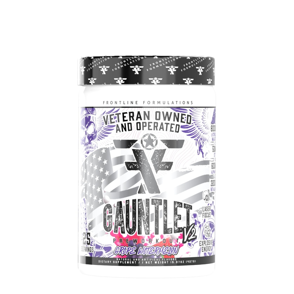 Gauntlet Pre-Workout Toz, Explosive Workouts, Laser Focus, Mid Stim, Amazing Flavor, Gazi Kendin ve Kontrollü (25 Hizmet, Grape Watermelon)
