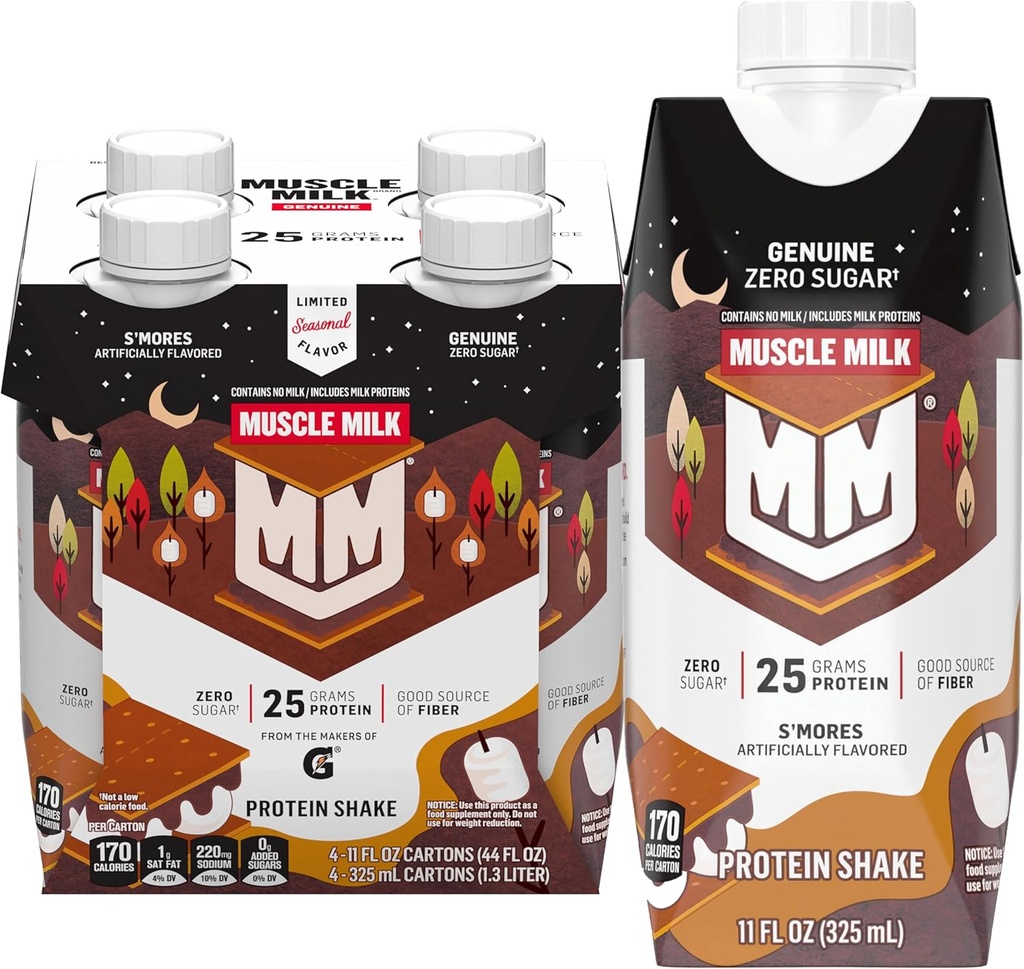 Kas Süt Gerçek Protein Shake,S'mores, 25g Protein, 11 Fl Oz (Görünen 5)