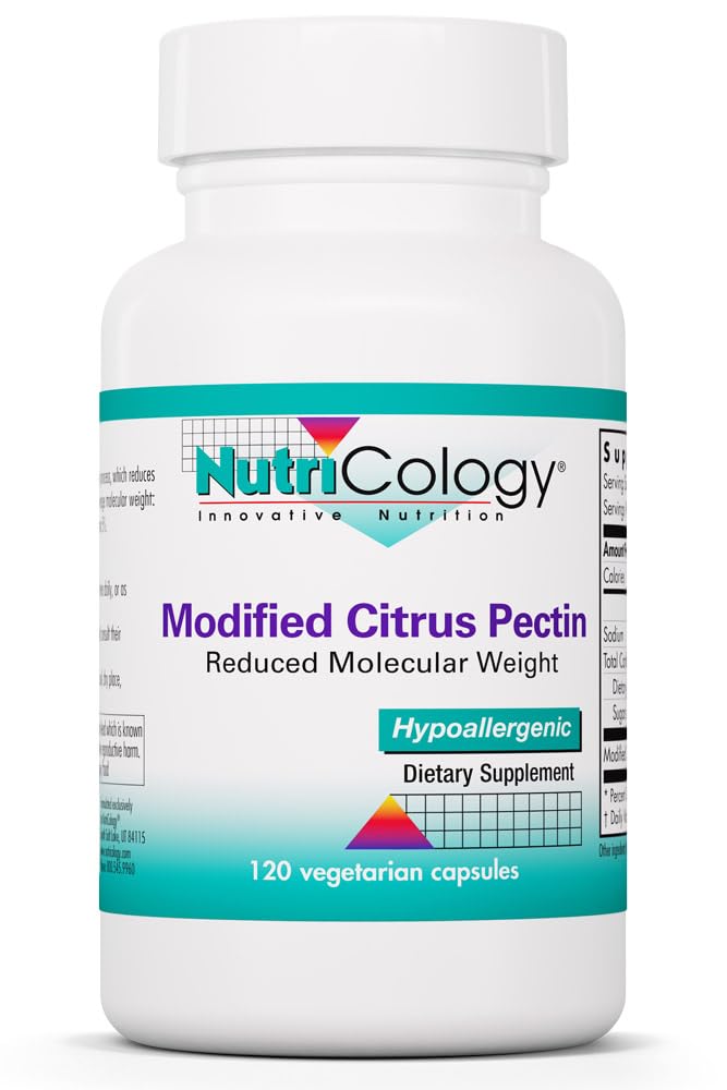 Nutricology, Gut Desteği için Citrus Pectin Supplement'i Değiştirdi - Erkekler ve Kadınlar için Citrus Pectin Capsules for Men & Women, hipoallergenic, Gluten Free, Reduced Molecular Kilo - 120 Vegetarian Capsules