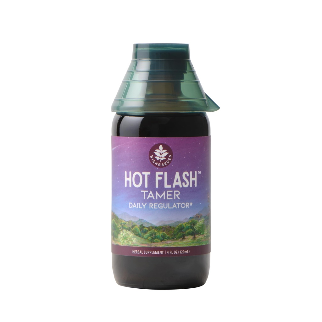 WishGarden Herbs Hot Flash Tamer - Plant-Based Herbal Hot Flash Relief & Night Sweats Supplement with Black Cohosh & Vitex Berry Supports Health Hormon Levels, Menopause Relief for Women, 4oz