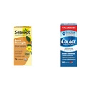 Senokot Ekstra Kuvvet Doğal Sebze Laxative for Gentle Overnight Relief & Colace Regular Strength Stool Softener 100 mg Capsules 100 Kont Docusate sodyum Stimulant-Free