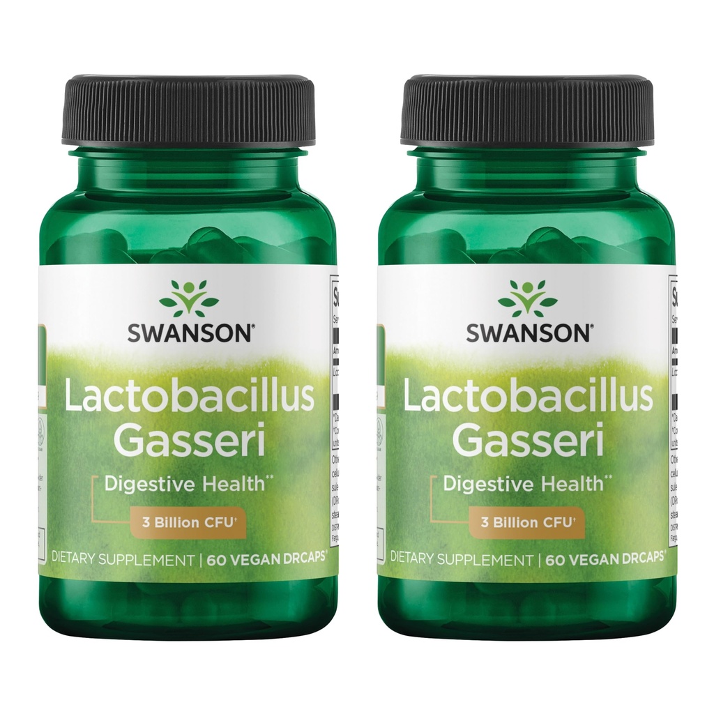 Swanson Lactobacillus Gasseri - Probiyotik Supplement Supporting Digestive Health with 3 Milyar CFU - Design-Release Satiety & Fat Metabolism Desteği - (60 Veggie Capsules) 2 Şişeler