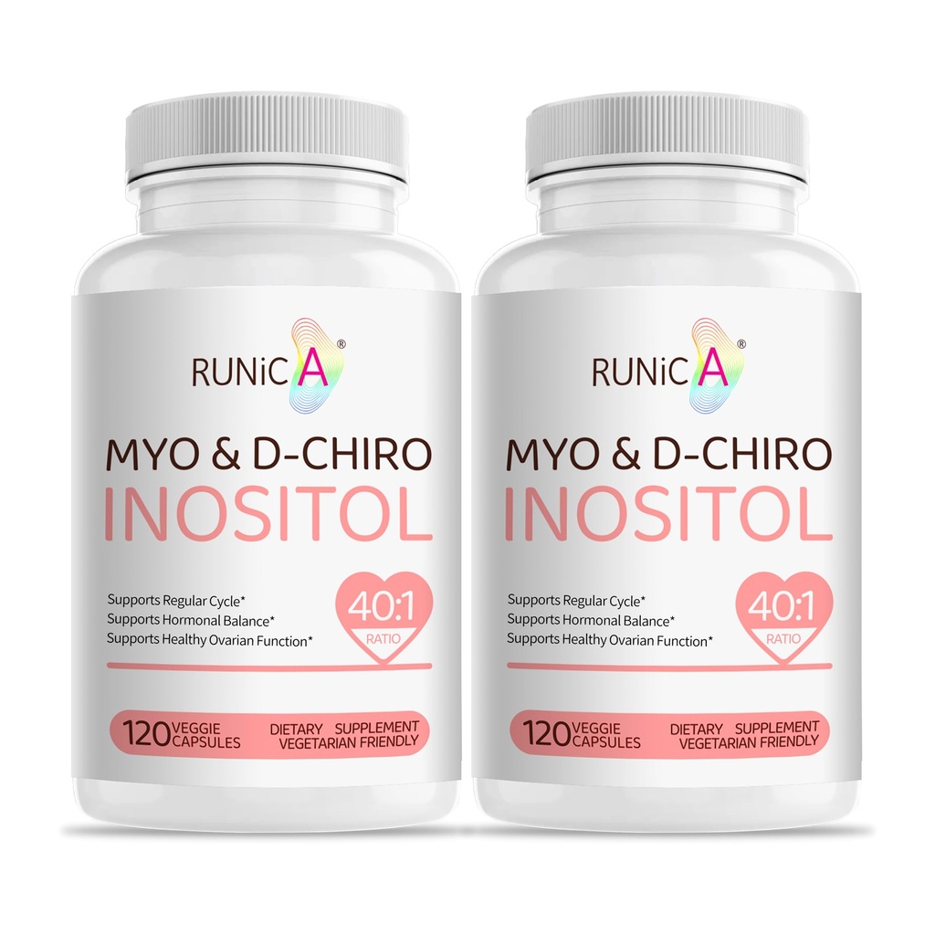 Myo-Inositol & D-Chiro Inositol Supplement for Women - Ideal 40:1 - Kadın Hormon Dengesi ve Ferttitude & Ovarian Health - Vegan Toz Capsules - 60-Day Supply