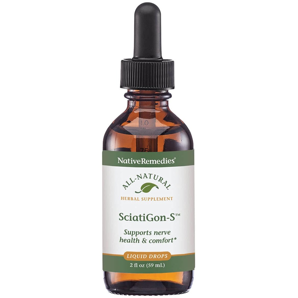Yerli R SciatiGon-S – Tüm Doğal Herbal Supplement için Scia Nerve Comfort - 59 mL