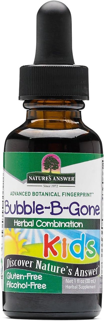 Nature's Cevap - Kid-Bubble-B-Gone, 1oz Alkol Ücretsiz Sıvı Colic Gas Relief in Infants and Children