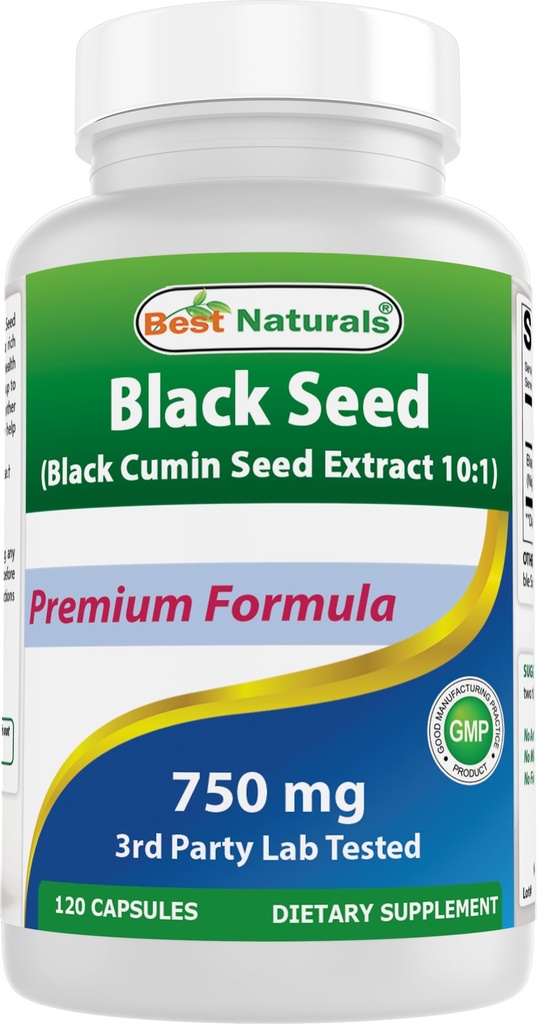 En İyi Doğallar Siyah Tohum (Black Cumin Tohumu 10:1) 120 Capsules Için 750 mg