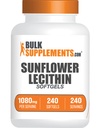 BulkSupplements.com Sunflower Lecithin Softgels - Lecithin Supplement, Sunflower Lecithin 1080mg - Vitality Support, Gluten, 1 Softgel per Serving, 240 Count (Pack of 1)