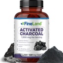GüzelLand Aktif Charcoal 1300 mg - Gelişmiş Digestive Detox Cleanse, Gas ve Bloating, Circulation & Cholesteroal Support - ABD'de Made, 120 Vegan Pills