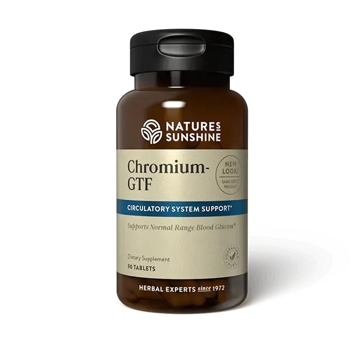 Nature's Sunshine Chromium GTF, 300MCG, 90 Tabletler | Kromium Kan Şekeri ve Kan Şişman Seviyeleri Zaten Normal Ortada ve Yardımlar Ulaşım Glucose into Hücreler