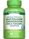 Nature's Truth Glucosamine Chondroitin MSM Kompleksi | 90 Caplets | with Turmeric | Double Strength | Non-GMO & Gluten Free Supplement Supplement