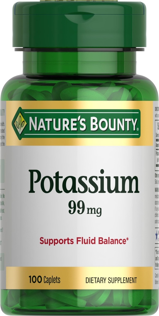 Nature's Bounty P properties 99 mg, Supports Akışkanlar Denge ve Kas Aktivitesi, Normal Kalp Fonksiyonlarına Dahil Edildi, Pyum Gluconate Diyeter Supplement, Gluten Free, 1 Per Day, 100 Vegetarian Caplets