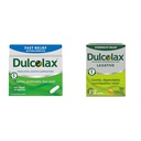 Dulcolax Fast Relief Medicated Laxative Suppositories Fast Relief, Rectal Use Only, Bisacodyl, 10 mg & Overnight Relief Laxative for Gentle Constipation Relief, Bisac Countl 5 mg Tabletleri, 50