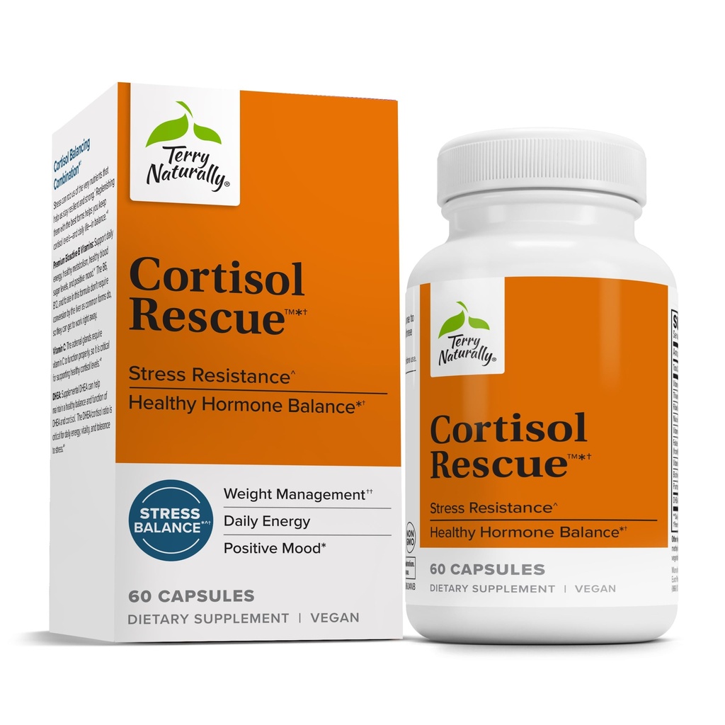 Terry Natural Cortisol kurtarma - Vitamin C & Bioaktif B Vitaminleri ile Stresli Yanıt Destek - Adrenal Health & Energy Support Supplement - 60 Capsules (60 Hizmet)