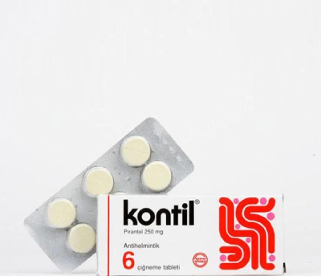 Kontil 6 Tablet 250 mg PYRANTEL PAMOATE ve kolayca Pinworm Enfeksiyonunu ortadan kaldırır | Yetişkinler ve Çocuklar için |