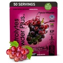 TozVitamin Electrolytes Toz Plus (50 Hizmet) Grape Electrolyte Toz Zero Calorie Keto, 0 Sugar, No Maltodextrin,1000 mg Pyum,120 mguba,120 mg Magnezyum, Hydration Toz,120 mg Magnezyum, Hydration Toz