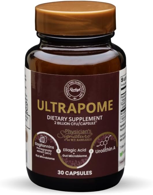 Rawleigh Ultrapome: 30 Vejetaryen Capsules, Pomegranates + Live Cultures/Mibiome, Ellagitannins, Urolithin A Supplement, Cellular Health Complex foroch Mitondrial Health, Mitophagy, Energy Support
