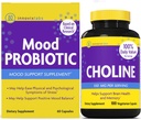 InnovixLabs Choline & Mood Probiyotik Sche Choline Bitartrate 550 mg (100 Capsules) Mood Probiyotik (60 Capsules). Helps Memory, Mood, Brain Health & Boost Cognitive.*