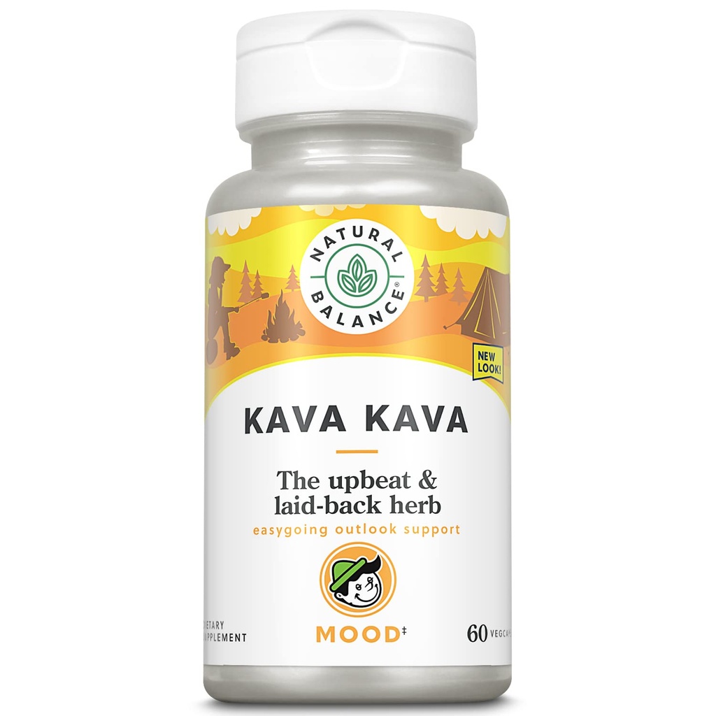 Doğal Denge Kava Kava Kökü | Doğal Supplement Rahatlama ve Stres Azımı | 60 Veggie Capsules