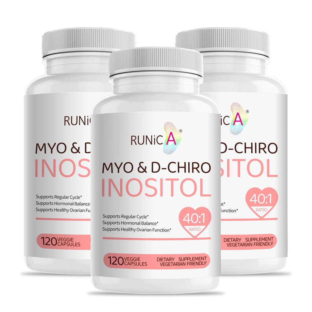 Myo-Inositol & D-Chiro Inositol Supplement for Women - Ideal 40:1 - Kadın Hormon Dengesi ve Ferttitude & Ovarian Health - Vegan Toz Capsules - 90-Day Supply
