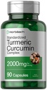 Horbäach Turmeric Curcumin Supplement 2000 mg | 90 Capsules | Kompleksi Black Pepper | Non-GMO, Gluten Free