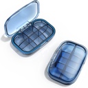 6 Karşılaştırma Seyahat Pill Box, Pill Organizer Moisture Kanıt Pill Case, Small Pill Box for Pocket Purse, Daily Portable Medicine Vitamin Box, Fish Oil Box, Supplement Box (Mavi)