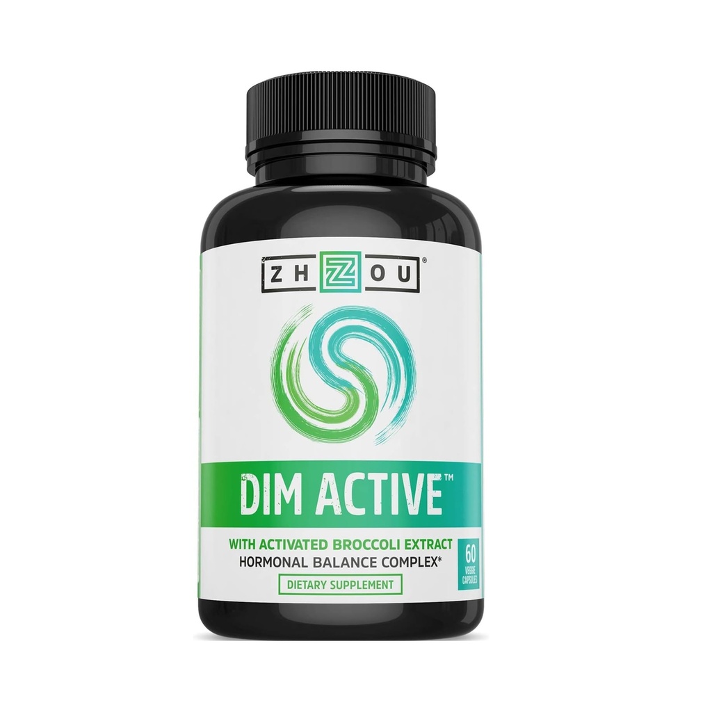 Zhou DIM Active - DIM Supplement, Kadınlar ve Erkekler için Hormon Dengesi, 250 mg Diindolylmethane ile Hormonal Destek - 60 Vegan Capsules
