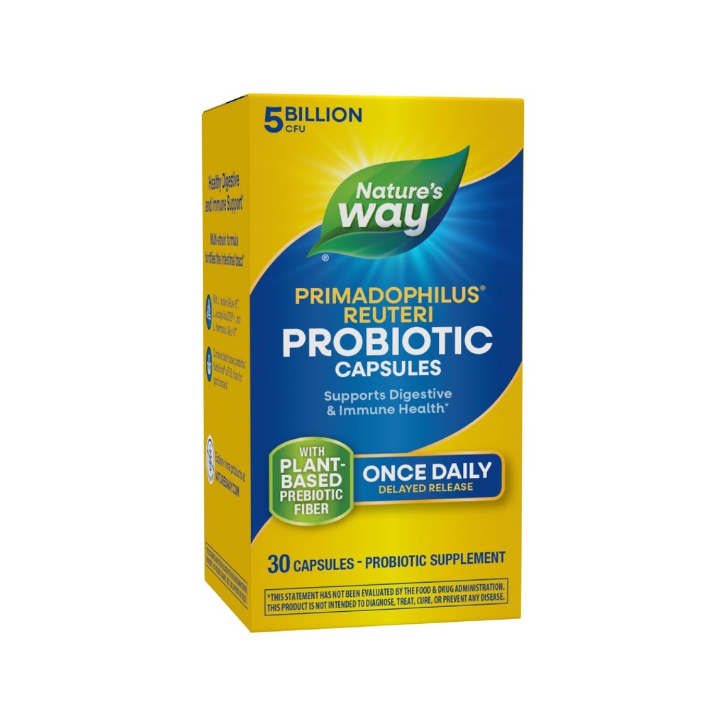 Nature's Way Primadofilius Reuteri Probiyotik, Supports Digestive & Immune Health*, 5 Milyar Canlı Kültür, 30 Capsules (Pazar Mayıs Vary)